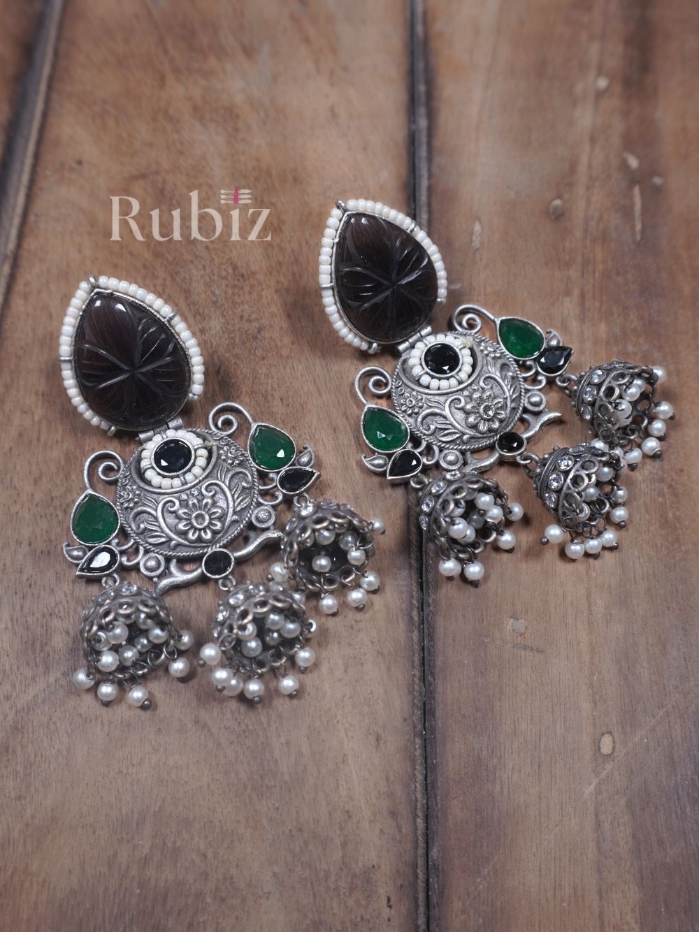 Black Akansha Jhumkas