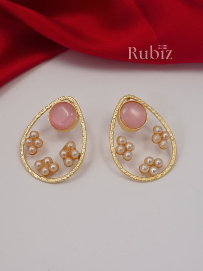 Pink Ashna Studs