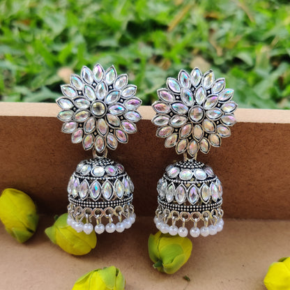 Silver Misha Jhumkas