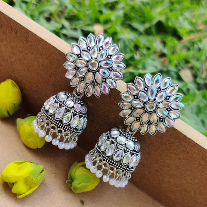 Silver Misha Jhumkas